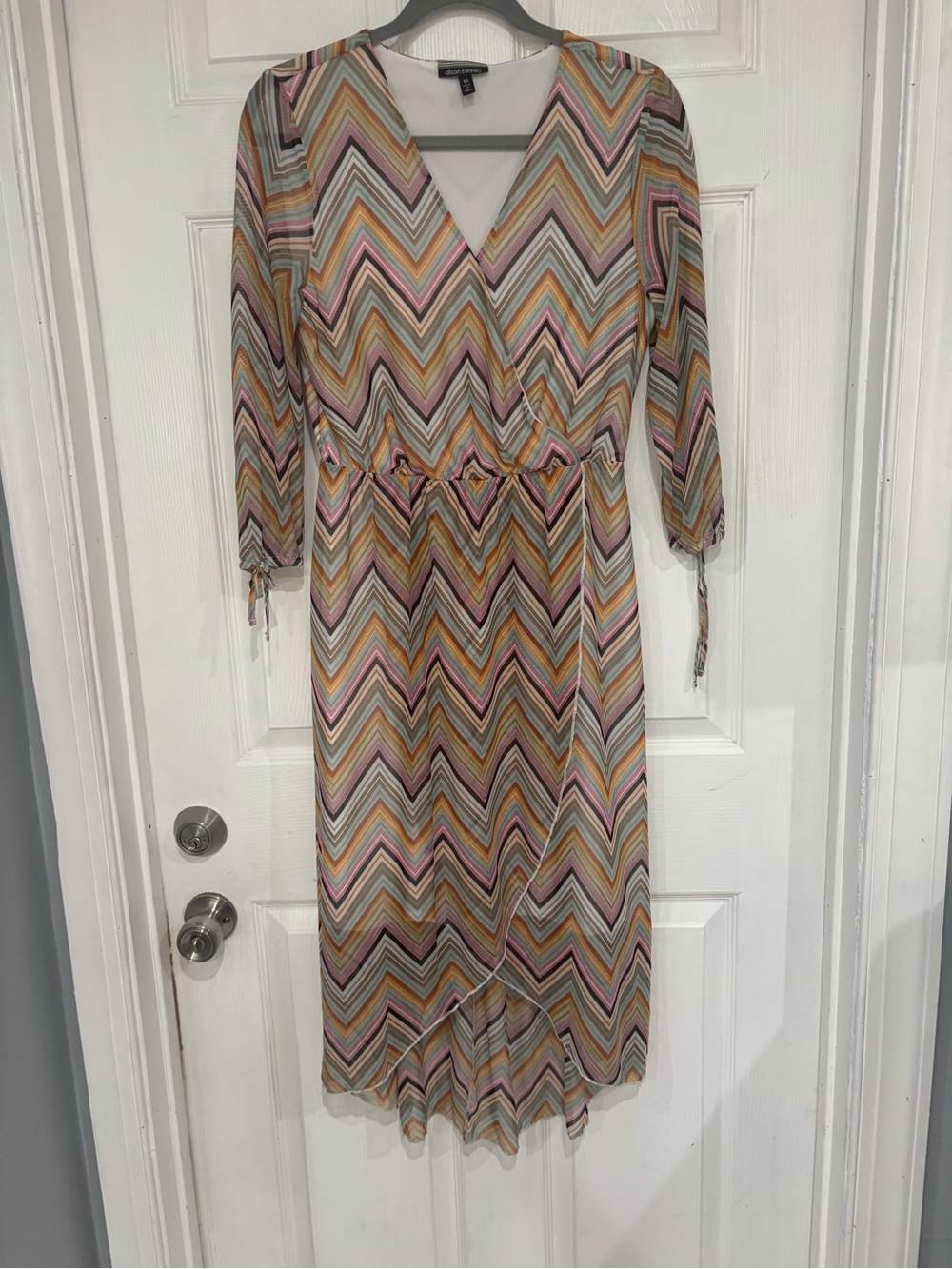 Allison Brittney Multicolor Chevron Midi Dress